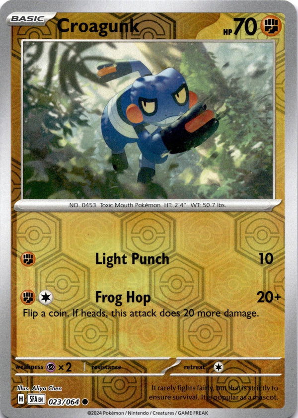 Pokemon Croagunk 023/064 Shrouded Fable Reverse Holo NM