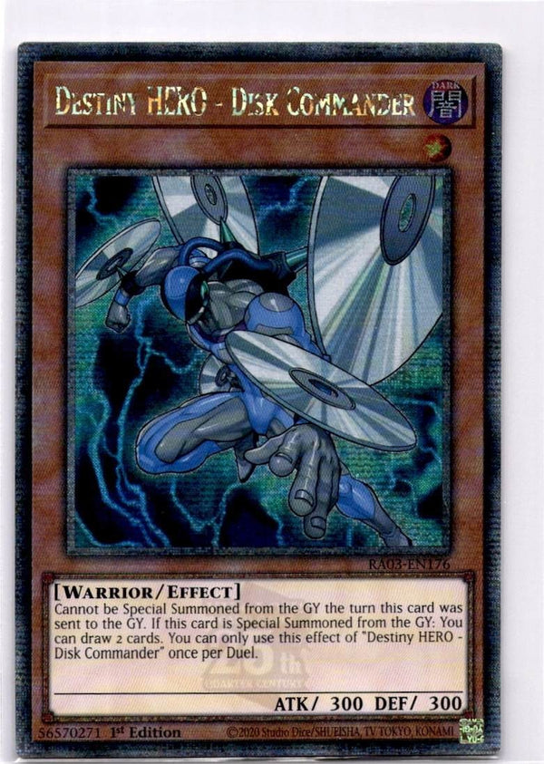 Yugioh Destiny HERO - Disk Commander RA03-EN176 Quarter Century Rare 1st Ed NM