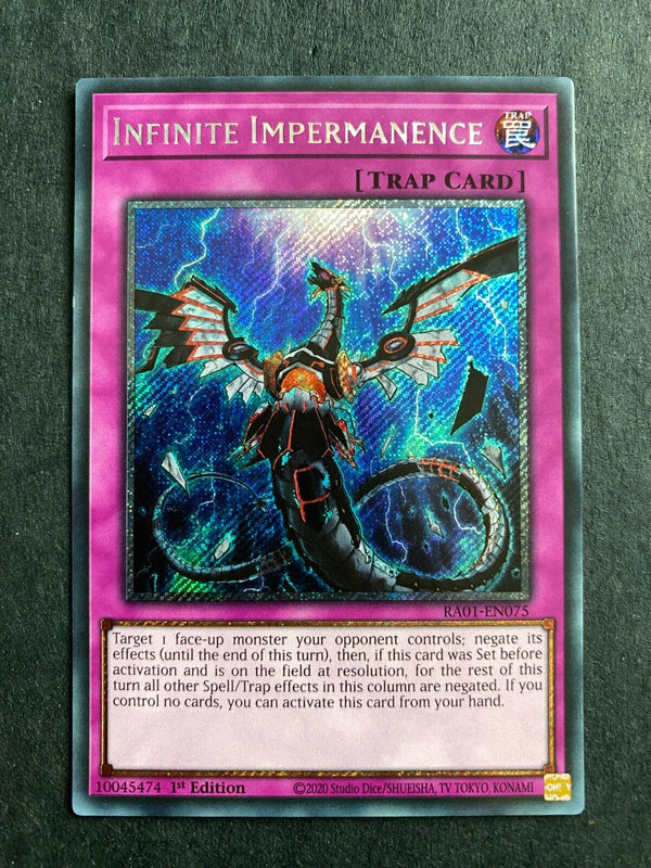 Yugioh Infinite Impermanence RA01-EN075 Platinum Secret Rare 1st Edition NM