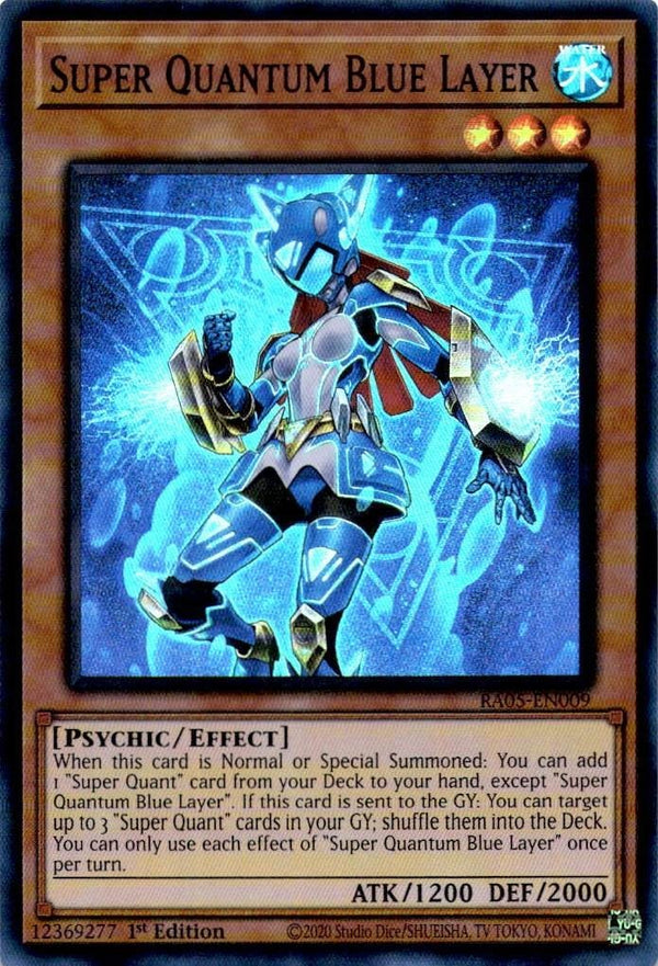 Yugioh Super Quantum Blue Layer RA05-EN009 NA Print Super Rare 1st Edition NM
