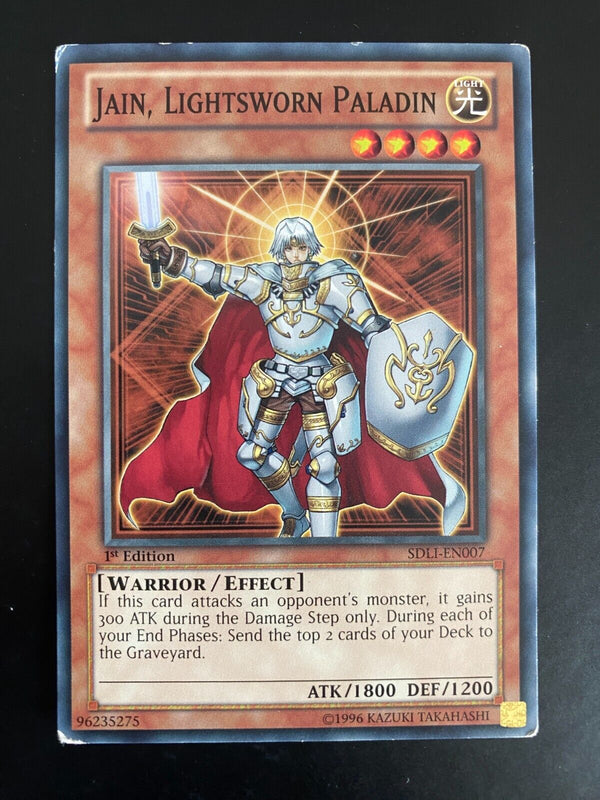 Yugioh Jain, Lightsworn Paladin SDLI-EN007 Common 1st Edition Heavily Played (2)