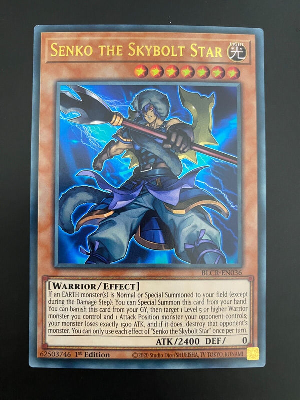 Yugioh Senko the Skybolt Star BLCR-EN036 1st Edition Ultra Rare NM