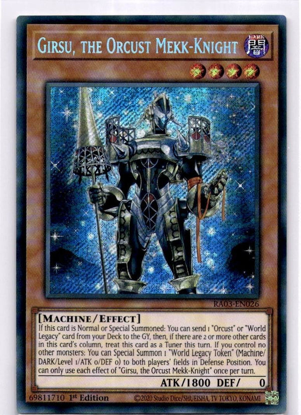 Yugioh Girsu, the Orcust Mekk-Knight RA03-EN026 Secret Rare 1st Edition NM