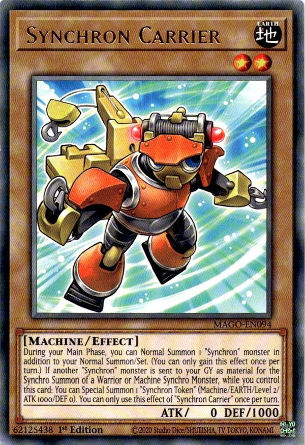 Yugioh Synchron Carrier MAGO-EN094 Rare 1st Edition NM