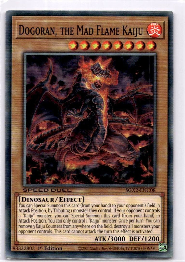 Yugioh Dogoran, the Mad Flame Kaiju SGX2-ENC08 Common 1st Edition NM