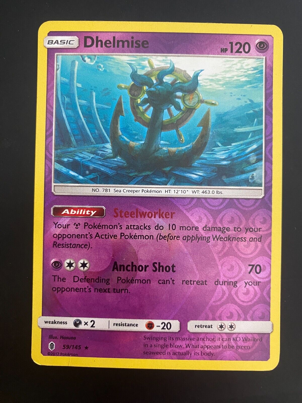 Pokemon Dhelmise 59/145 Guardians Rising Reverse Holo MP