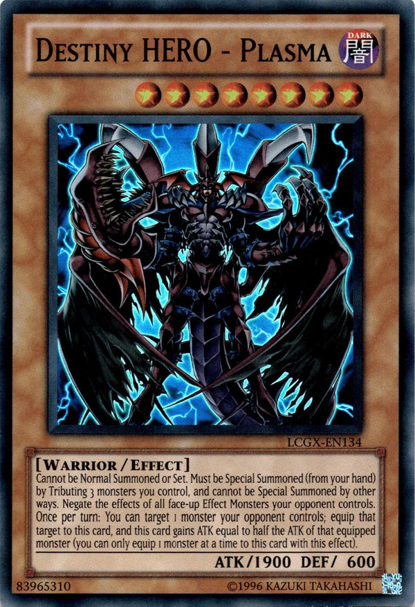 Yugioh Destiny HERO - Plasma LCGX-EN134 Super Rare Unlimited Edition VLP/NM