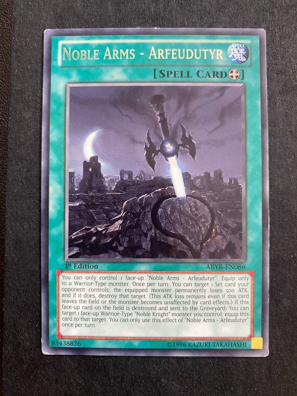 Yugioh Noble Arms - Arfeudutyr ABYR-EN086 Rare 1st Edition HP/MP