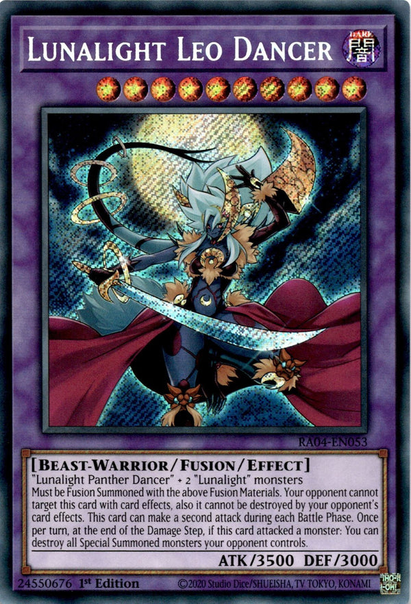 Yugioh Lunalight Leo Dancer RA04-EN053 Secret Rare 1st Edition NM
