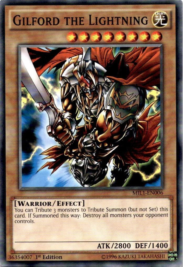 Yugioh Gilford the Lightning MIL1-EN006 Common 1st Edition NM