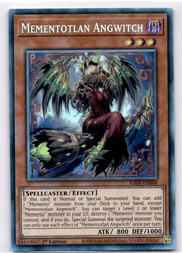 Yugioh Mementotlan Angwitch RA04-EN048 Collector’s Rare 1st Edition NM