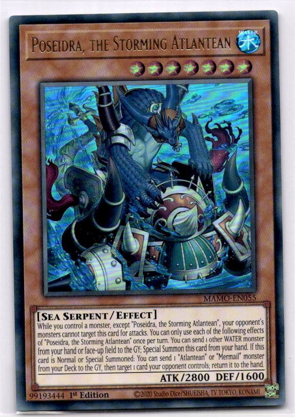 Yugioh Poseidra, the Storming Atlantean MAMO-EN055 Ultra Rare 1st Edition NM