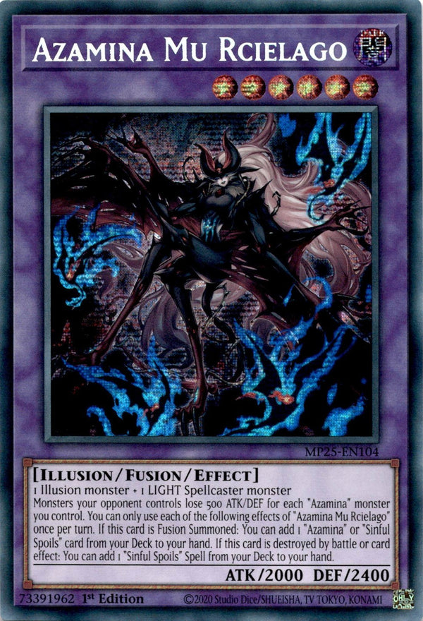 Yugioh Azamina Mu Rcielago MP25-EN104 Secret Rare 1st Edition NM