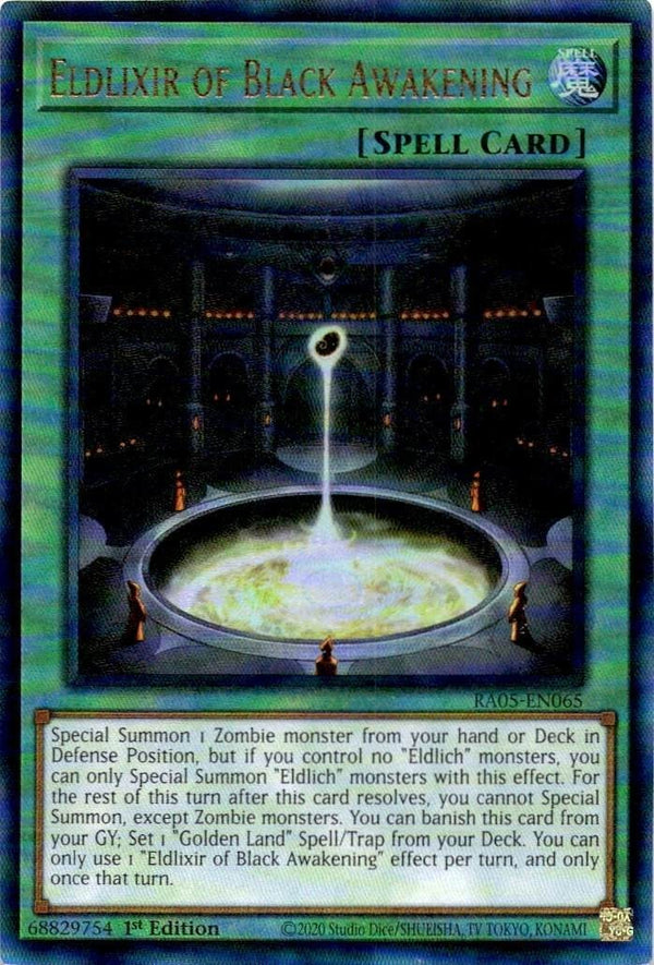 Yugioh Eldlixir of Black Awakening RA05-EN065 NA Print Ultimate Rare 1st Ed NM