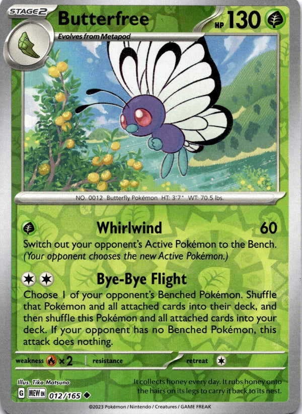 Pokemon Butterfree 012/165 Pokemon 151 Reverse Holo NM