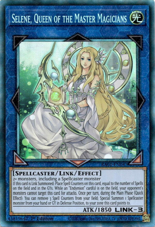 Yugioh Selene, Queen of the Master Magicians RA01-EN047 Collector’s Rare 1st NM