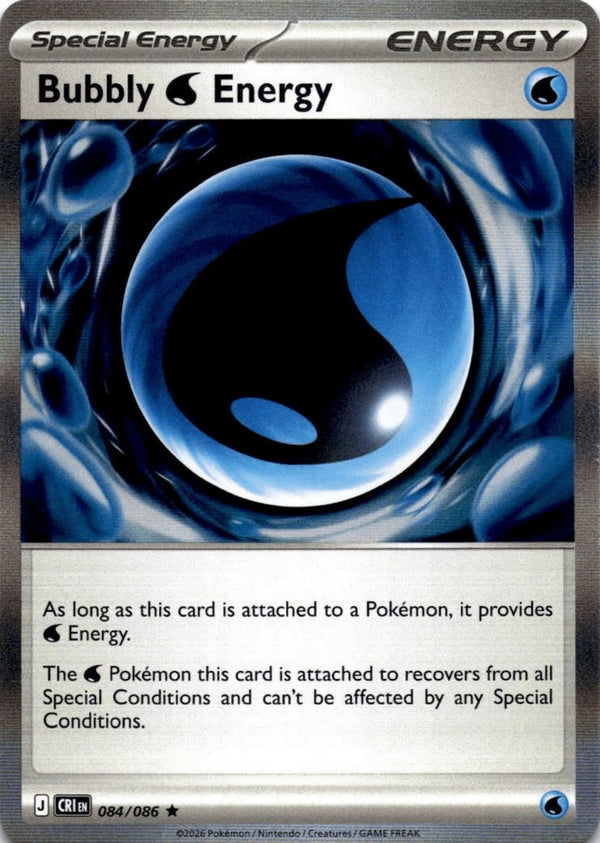 Pokemon Bubbly Water Energy 084/086 Chaos Rising Holo NM