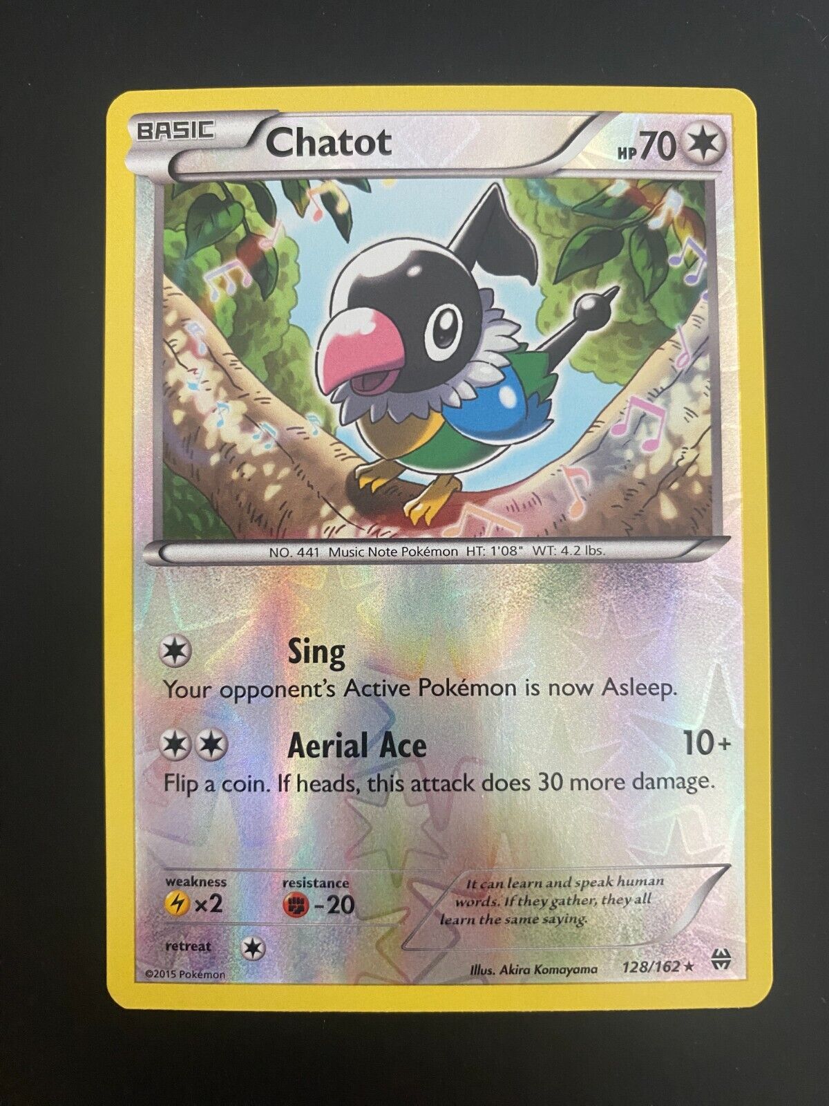 Pokemon Chatot 128/162 BREAKthrough Reverse Holo VLP-NM