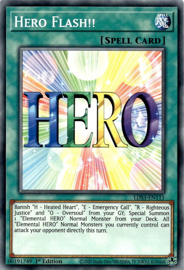 Yugioh HERO Flash!! LDS3-EN111 Common 1st Edition NM
