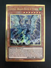 Yugioh Tempest, Dragon Ruler of Storms MGED-EN011 1st Premium Gold Rare NM/MINT