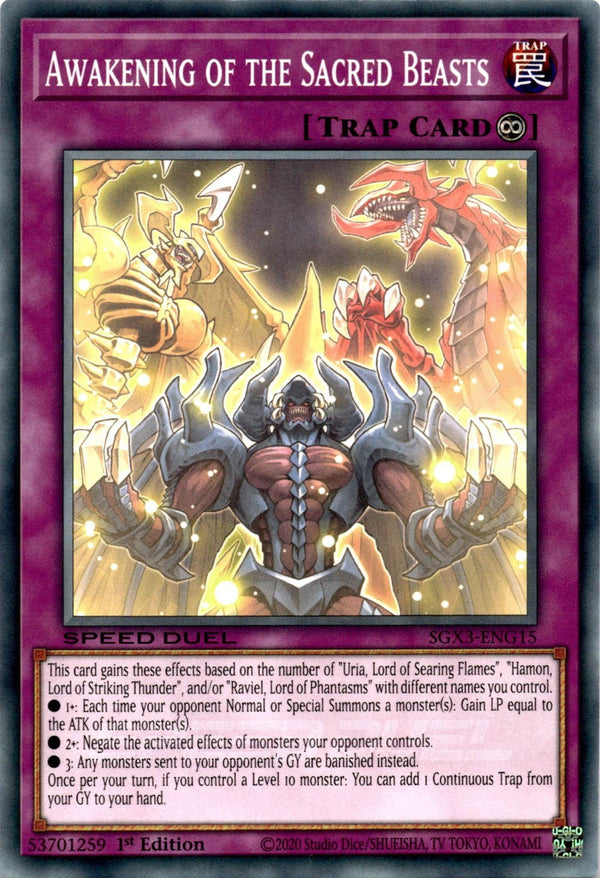 Yugioh Awakening of the Sacred Beasts SGX3-ENG15 Speed Duel Common 1st Ed NM