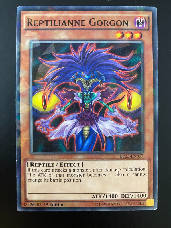 Yugioh Reptilianne Gorgon BP03-EN067 Shatterfoil Rare MP-LP