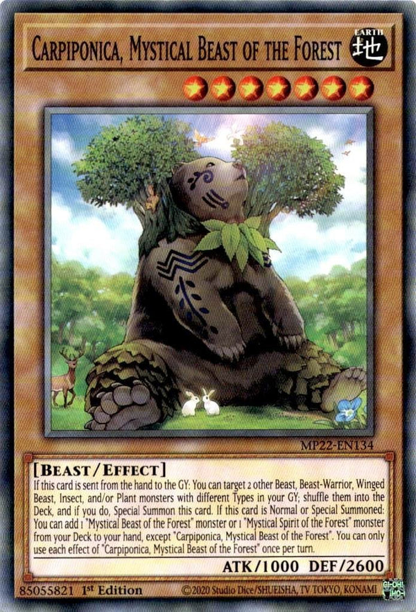 Yugioh Carpiponica, Mystical Beast of the Forest MP22-EN134 Common 1st Ed NM