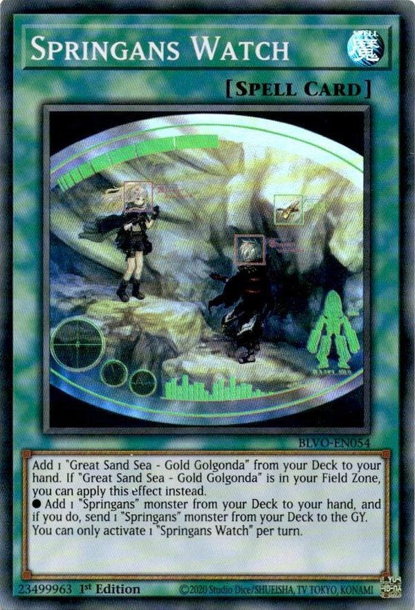 Yugioh Springans Watch BLVO-EN054 Super Rare 1st Edition VLP/NM