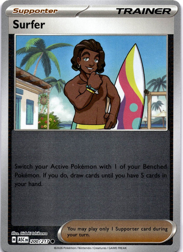 Pokemon Surfer 200/217 Ascended Heroes Reverse Holo NM