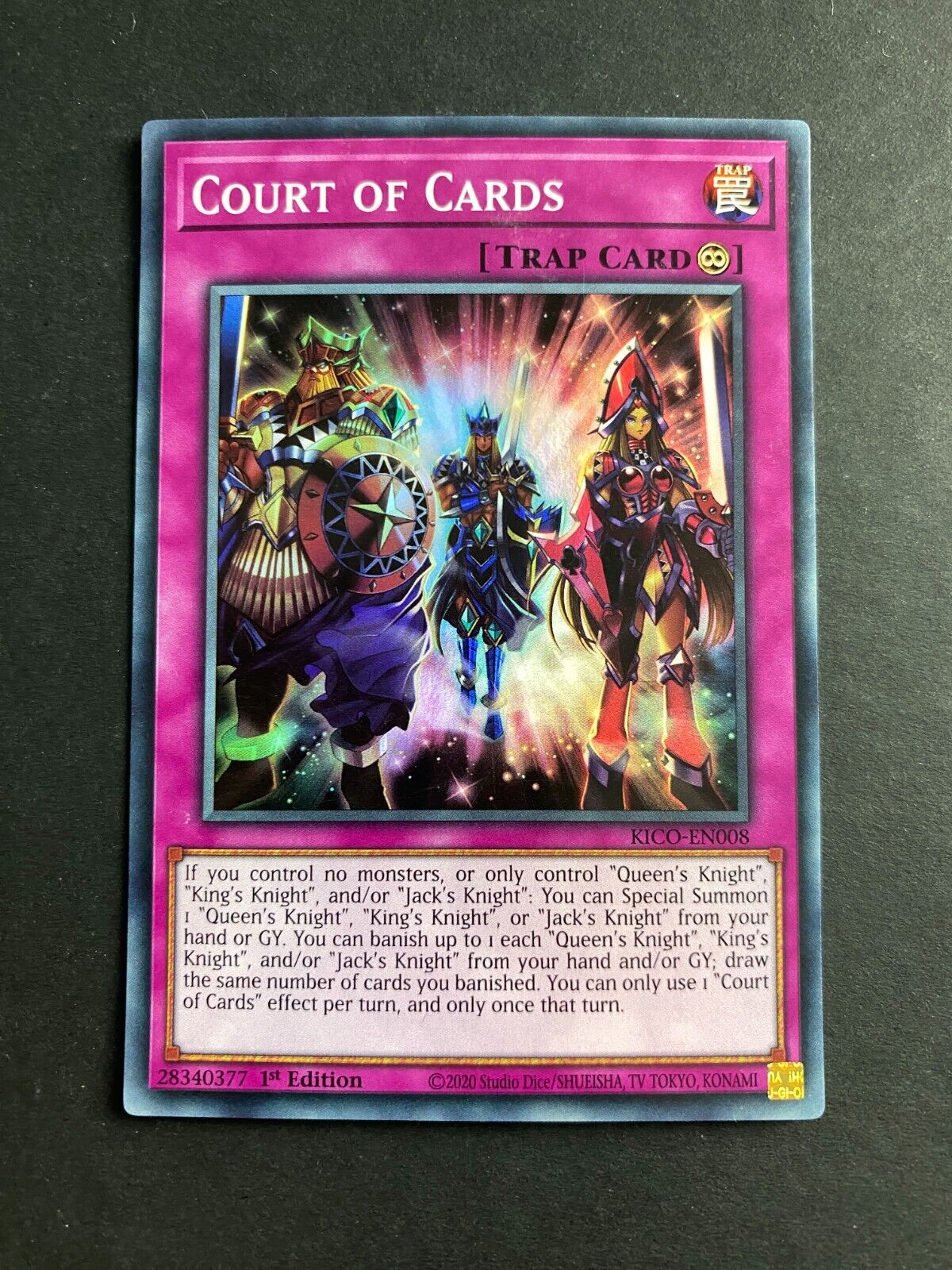 Yugioh Court of Cards KICO-EN008 Super Rare 1st Edition LP