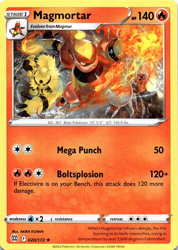 Pokemon Magmortar 020/172 Brilliant Stars Non Holo NM
