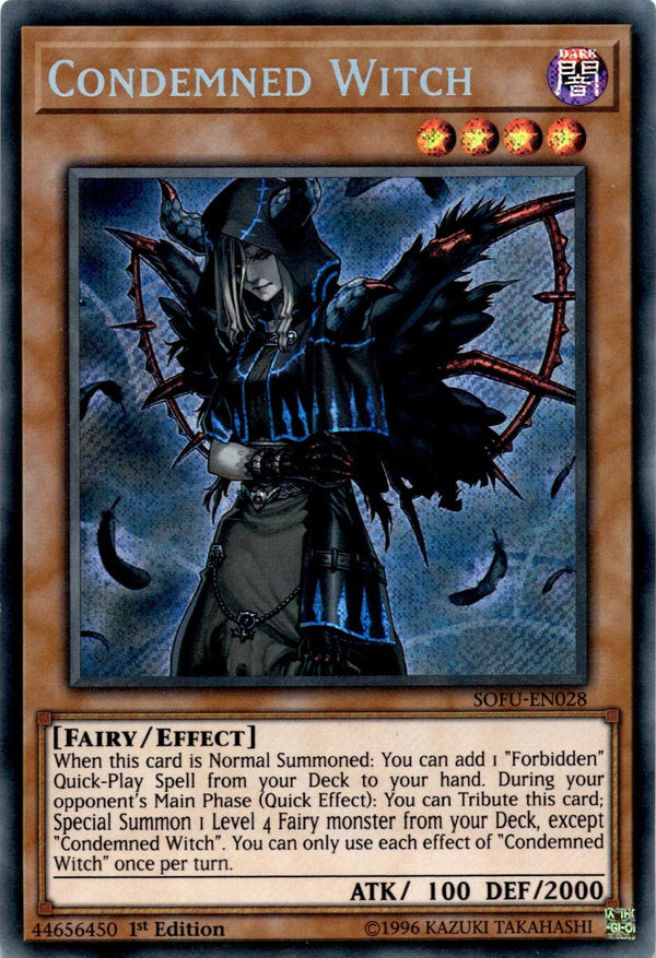 Yugioh Condemned Witch SOFU-EN028 Secret Rare 1st Edition VLP/NM