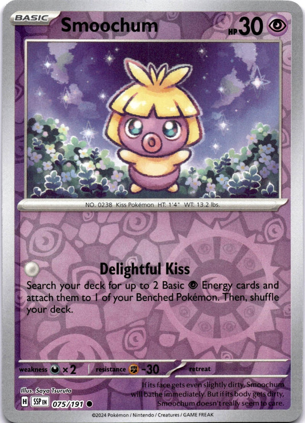 Pokemon Smoochum 075/191 Surging Sparks Reverse Holo NM