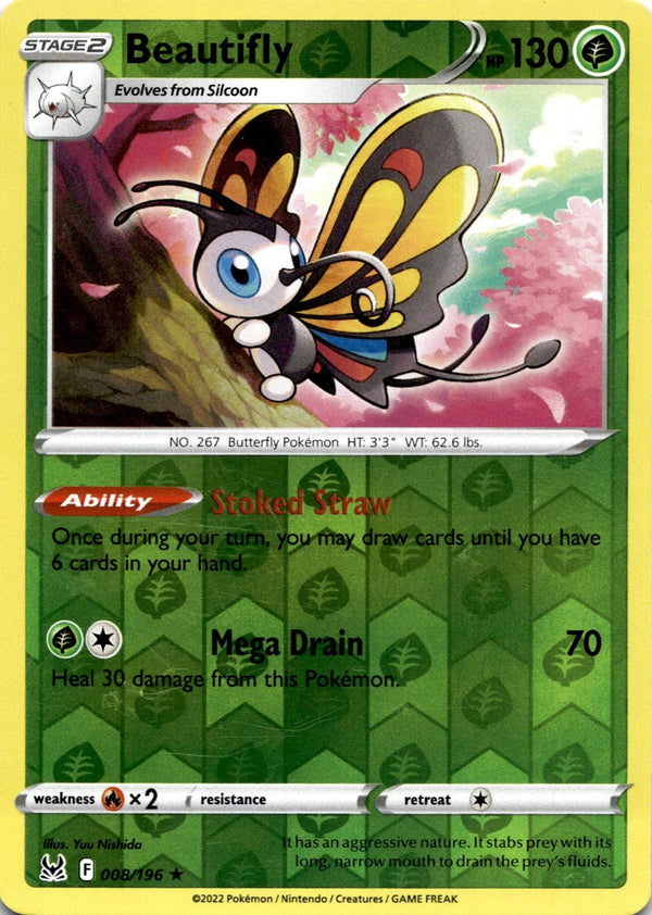 Pokemon Beautifly 008/196 Lost Origin Reverse Holo MP