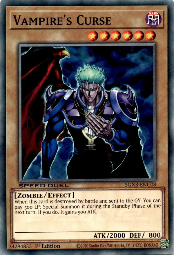 Yugioh Vampire's Curse SGX3-ENC08 Speed Duel Common 1st Edition NM