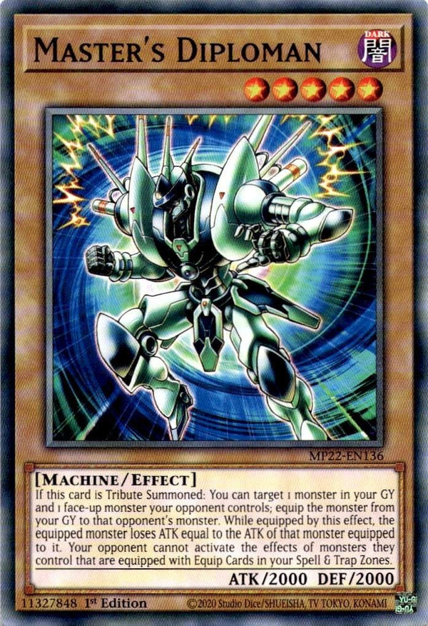 Yugioh Master's Diploman MP22-EN136 Common 1st Edition NM