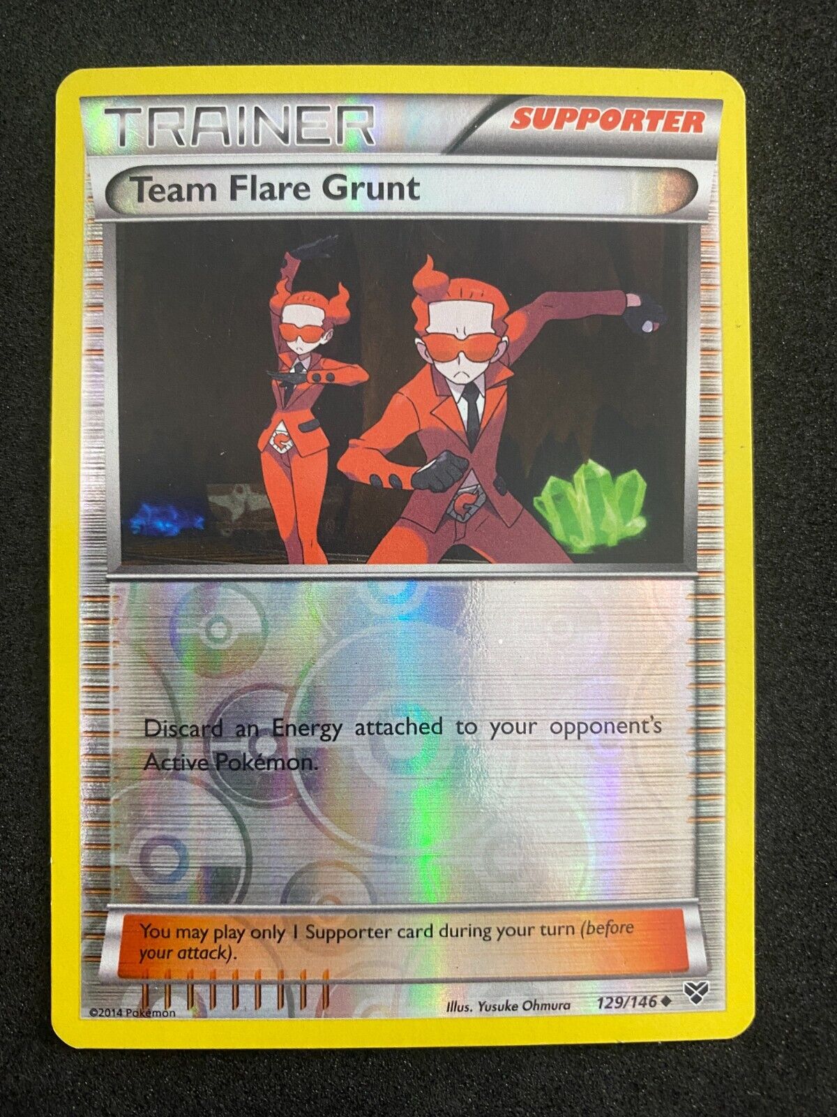 Pokemon Team Flare Grunt 129/146 XY Base Reverse Holo MP