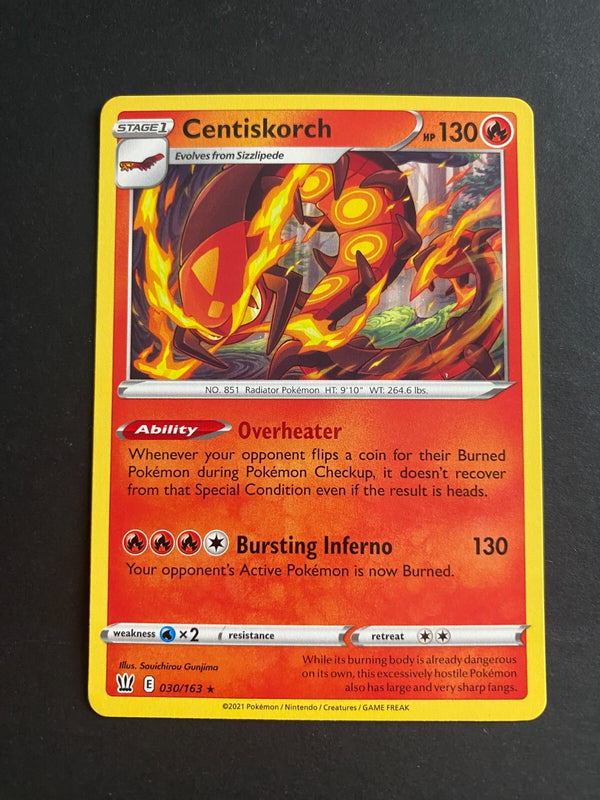 Pokemon Centiskorch 030/163 Battle Styles Rare Non Holo NM