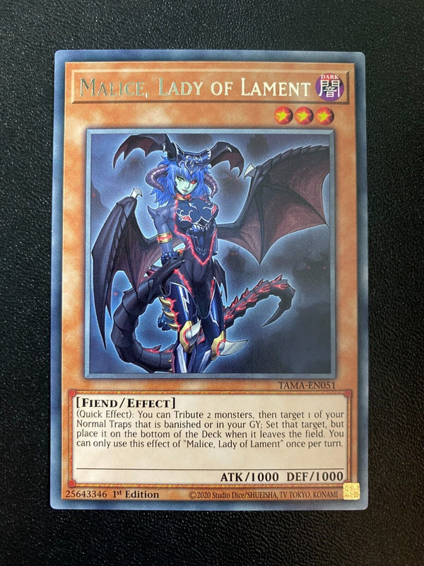 Yugioh Malice, Lady of Lament TAMA-EN051 Rare 1st Edition NM