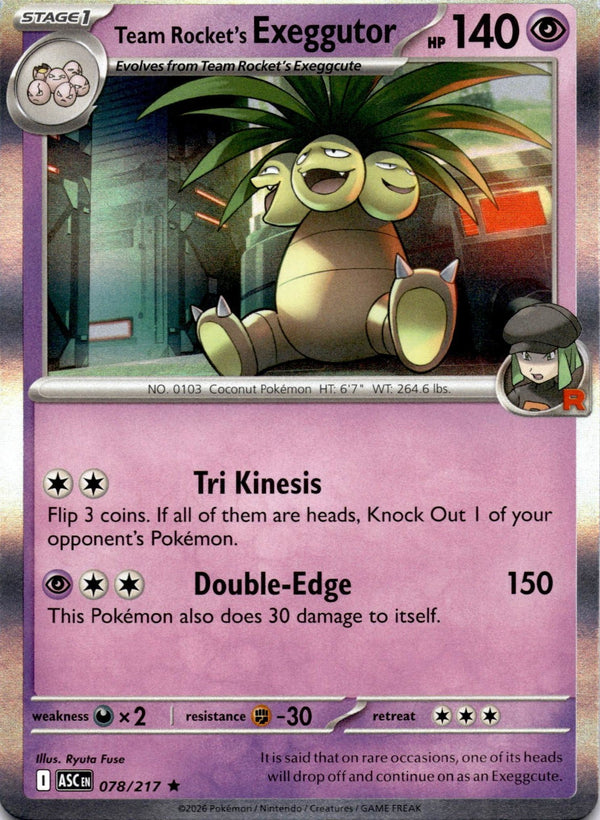 Pokemon Team Rocket's Exeggutor 078/217 Ascended Heroes Holo NM