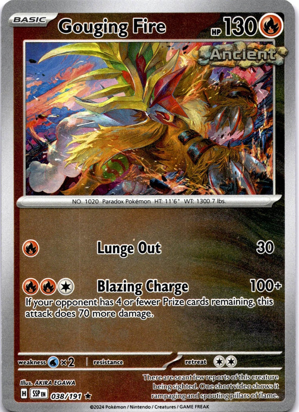 Pokemon Gouging Fire 038/191 Surging Sparks Reverse Holo NM