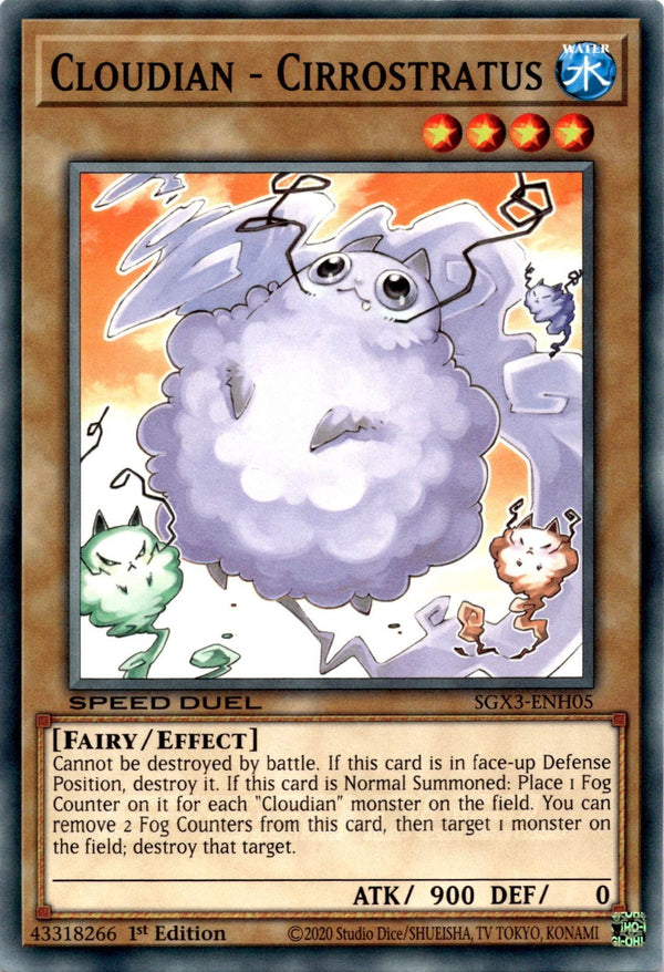Yugioh Cloudian - Cirrostratus SGX3-ENH05 Speed Duel Common 1st Edition NM