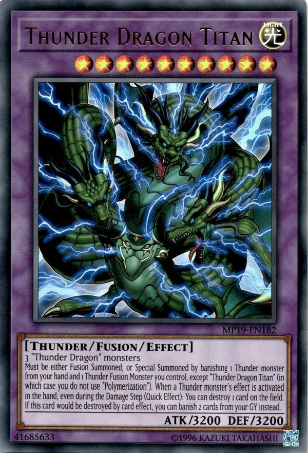 Yugioh Thunder Dragon Titan MP19-EN182 Ultra Rare Unlimited Edition NM