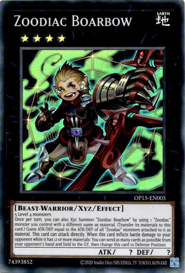 Yugioh Zoodiac Boarbow OP15-EN005 Super Rare Unlimited Edition NM