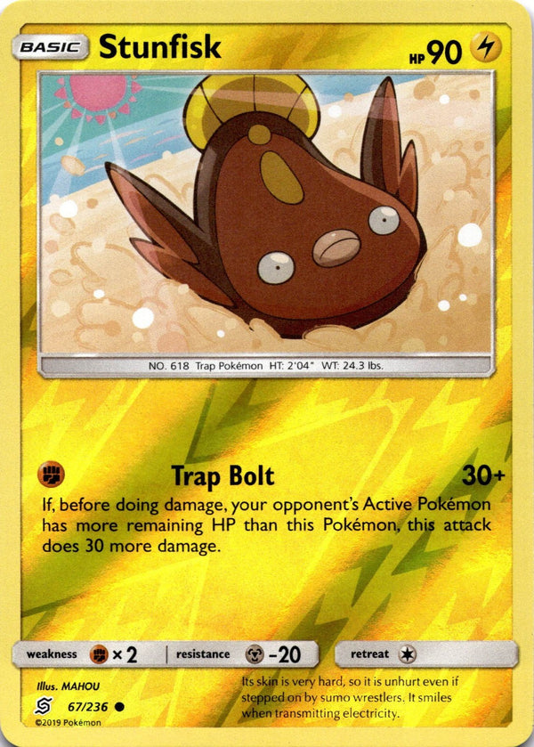 Pokemon Stunfisk 67/236 Unified Minds Reverse Holo NM