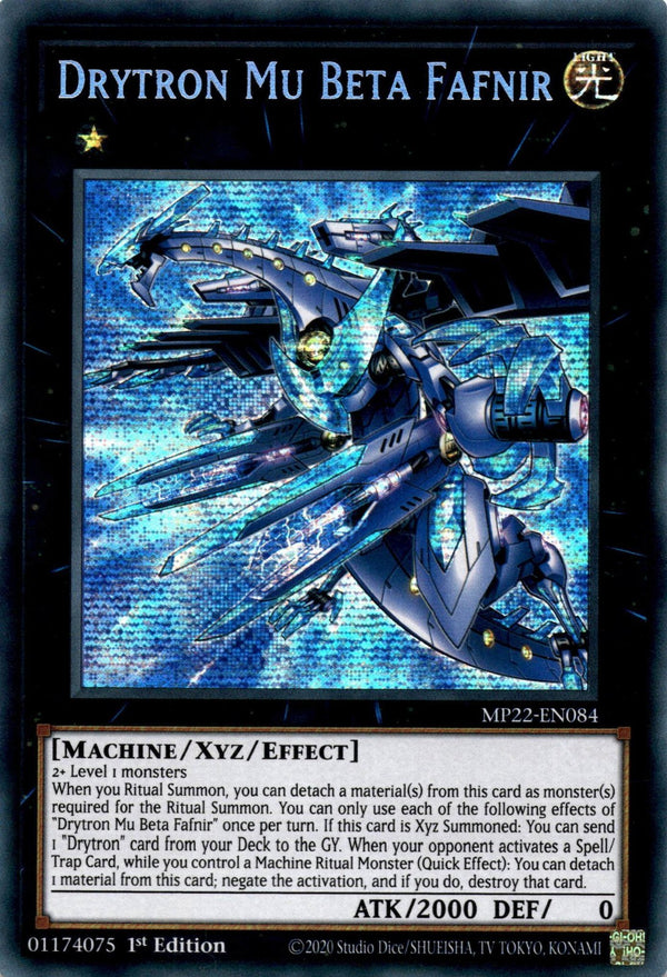 Yugioh Drytron Mu Beta Fafnir MP22-EN084 Secret Rare 1st Edition NM