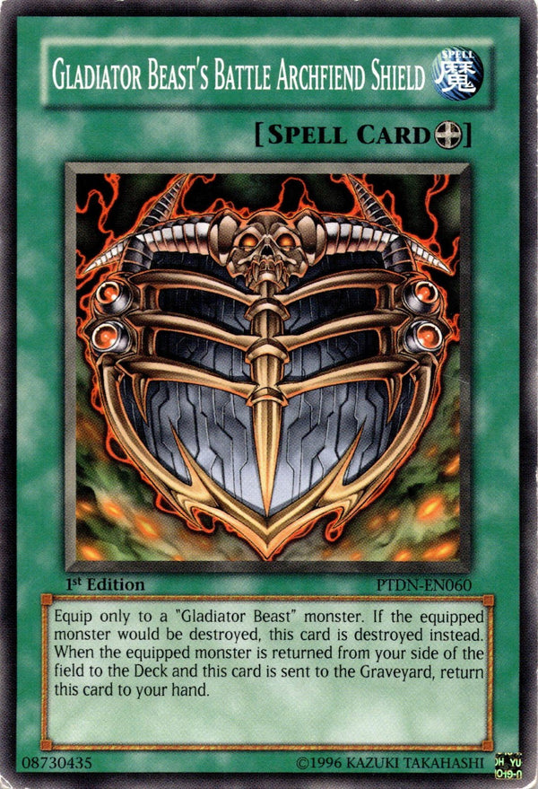 Yugioh Gladiator Beast's Battle Archfiend Shield PTDN-EN060 Common 1st Ed HP