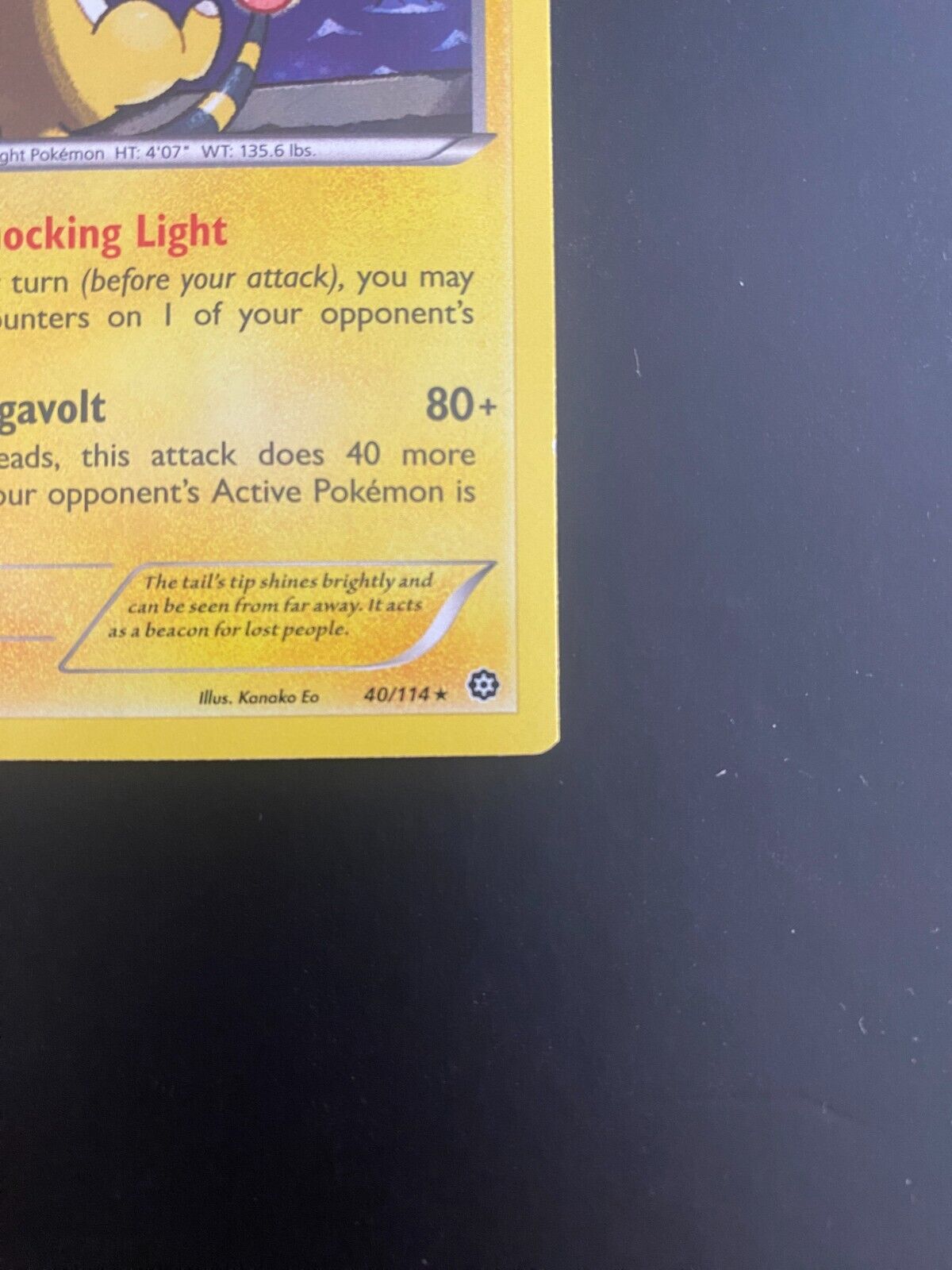 Pokemon Ampharos 40/114 Steam Siege Holo MISCUT NM