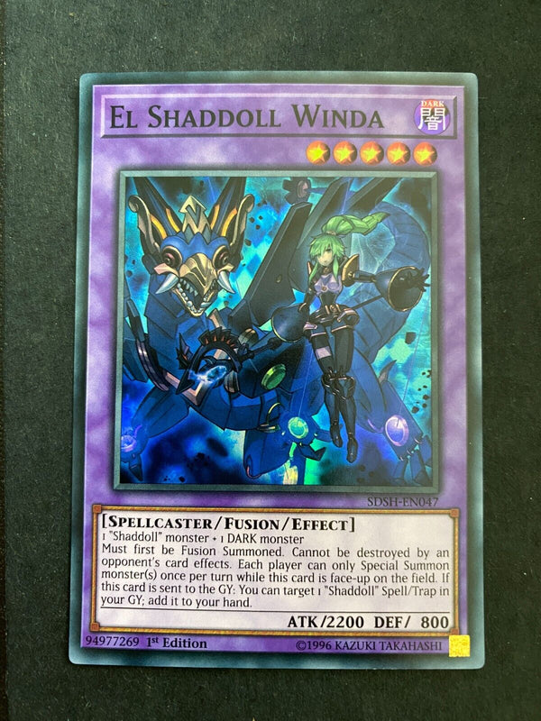 Yugioh El Shaddoll Winda SDSH-EN047 Super Rare 1st Edition NM