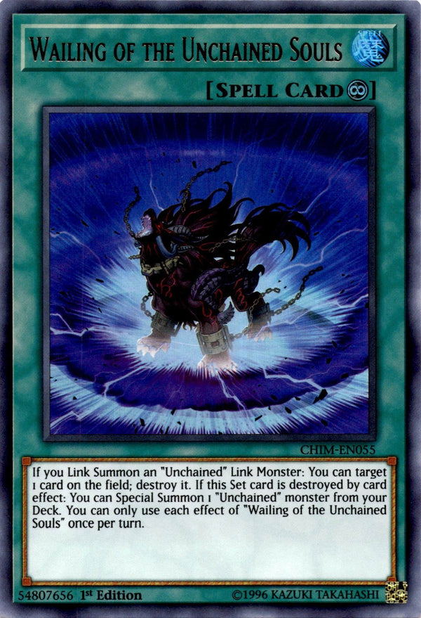 Yugioh Wailing of the Unchained Souls CHIM-EN055 Ultra Rare 1st Edition VLP/NM